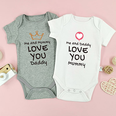 Bespoke Love You Mummy And Daddy - Baby Bodysuit Long-sleeved / Short-sleeved