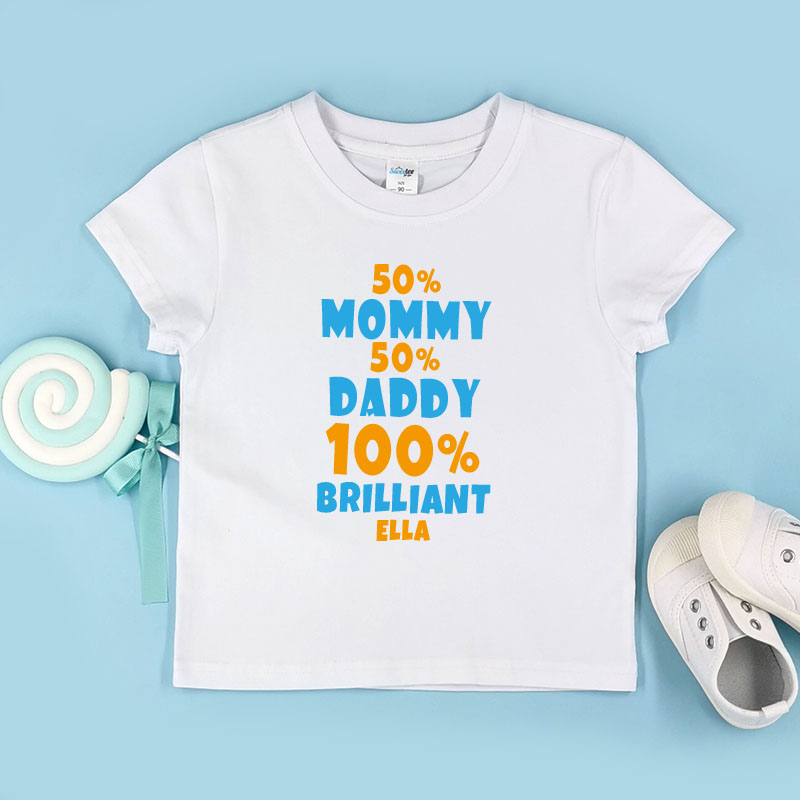 Mommy 50% Daddy 50% - 自訂童裝/小童T-Shirt