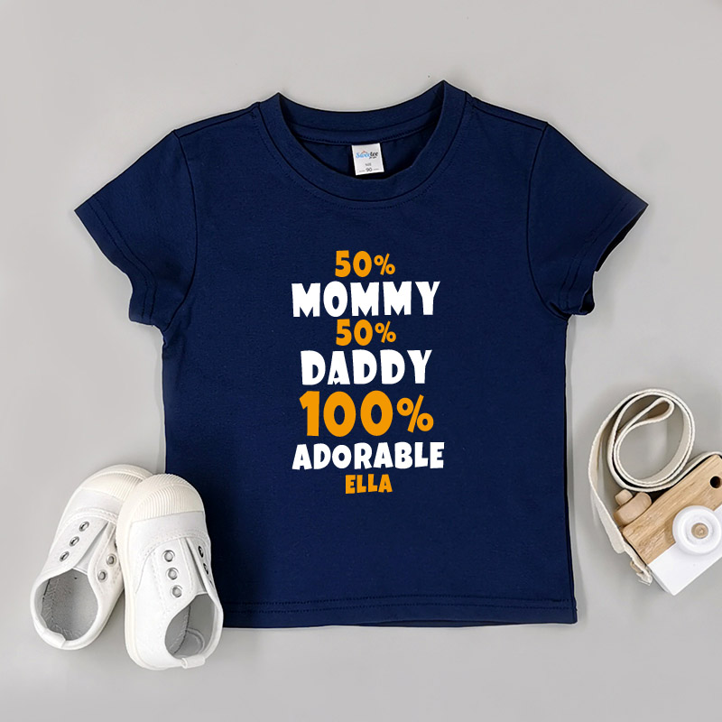 Mommy 50% Daddy 50% - 自訂童裝/小童T-Shirt