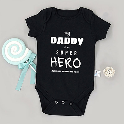 Bespoke My Daddy is My Hero - Baby Bodysuit Long-sleeved / Short-sleeved
