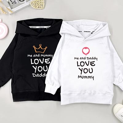 Bespoke Love You Mummy And Daddy - Kids / Toddler - Hooded Pullover Hoodies / Crew-neck Sweater