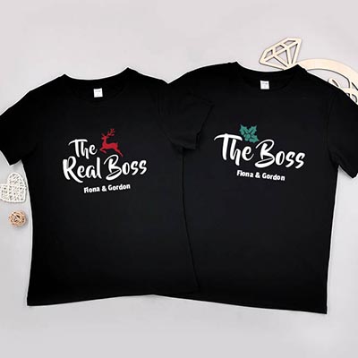Bespoke The Real Boss Christmas Version - Couple / Men / Women T-Shirts
