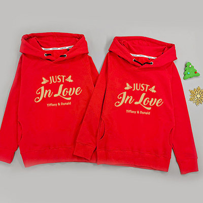 Bespoke Christmas Just-in-love - Couple Hooded Pullover Hoodies / Crew-neck Sweater