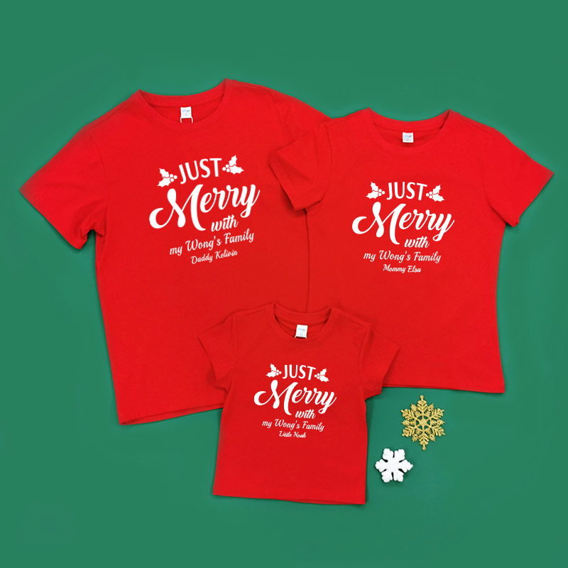 聖誕與家人一起愉快 - 家庭親子T-Shirt/嬰兒連身衣