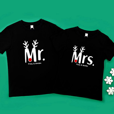 Bespoke Christmas Mr & Mrs - Couple / Men / Women T-Shirts