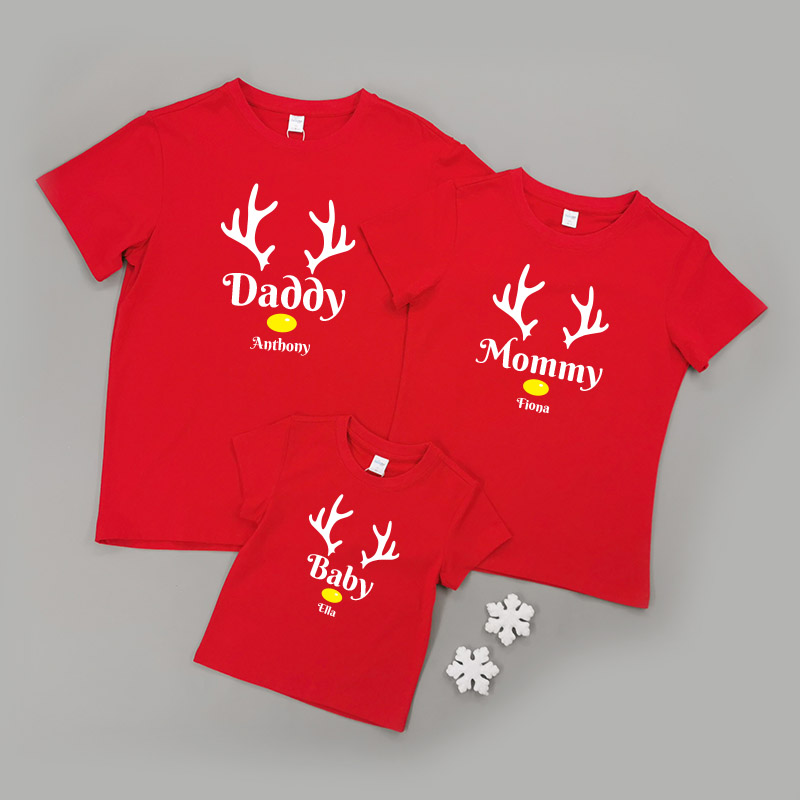 聖誕鹿 1 - 家庭親子T-Shirt/嬰兒連身衣