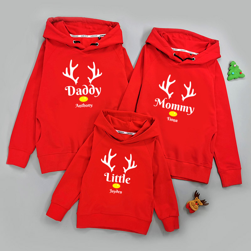 聖誕鹿 1 - 家庭親子帶帽衛衣/圓領衛衣/嬰兒連身衣