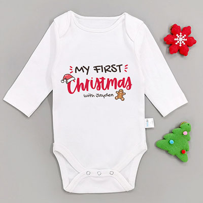 Bespoke My 1st Christmas - Baby Bodysuit Long-sleeved / Short-sleeved