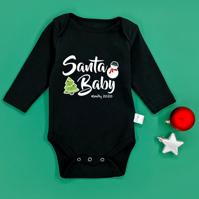 Santa Baby 1 - 自定嬰兒長袖/短袖哈衣/連身衣