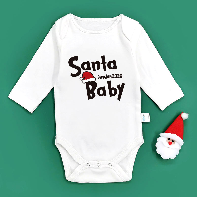 Santa Baby 2 - 自定嬰兒長袖/短袖哈衣/連身衣