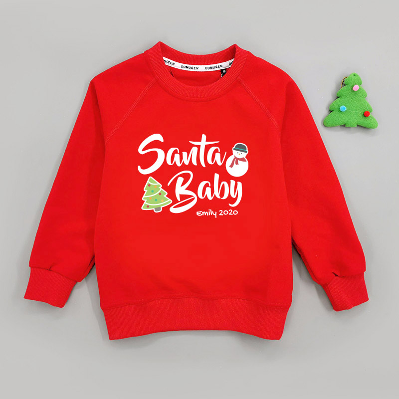 Santa Baby 1 - 自定童裝帶帽衛衣/圓領衛衣