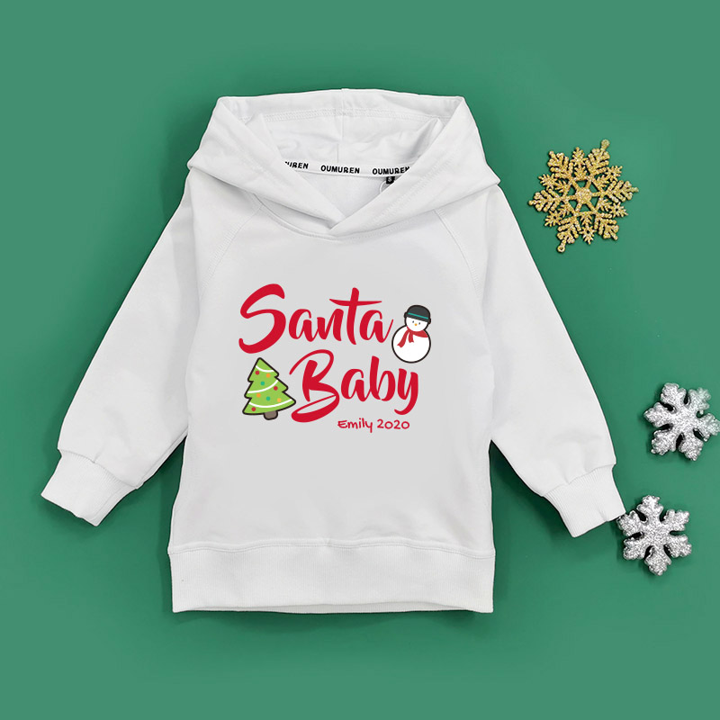 Santa Baby 1 - 自定童裝帶帽衛衣/圓領衛衣