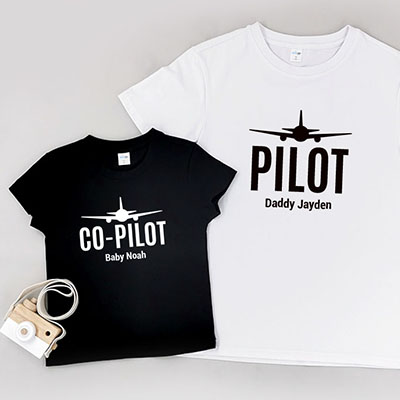 Bespoke Pilot and Co-Pilot - Family / Adults / Kids T-Shirts / Baby Bodysuits