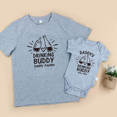 Bespoke Drinking Buddy - Family / Adults / Kids T-Shirts / Baby Bodysuits