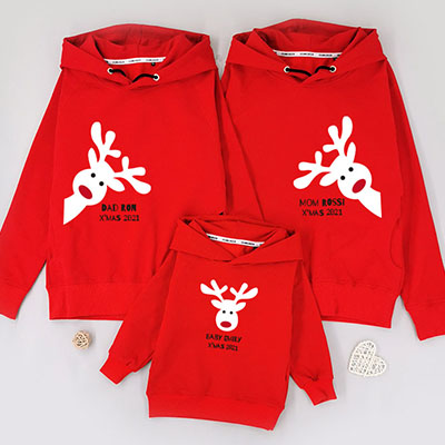 Bespoke Family Deer - Family /Kids Hooded Pullover Hoodies / Crew-neck Sweater / Bodysuits