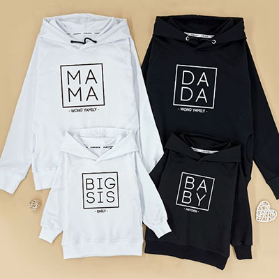 Bespoke Square Family - Family /Kids Hooded Pullover Hoodies / Crew-neck Sweater / Bodysuits