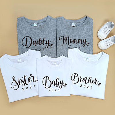 Bespoke Script Text Family - Family / Adults / Kids T-Shirts / Baby Bodysuits