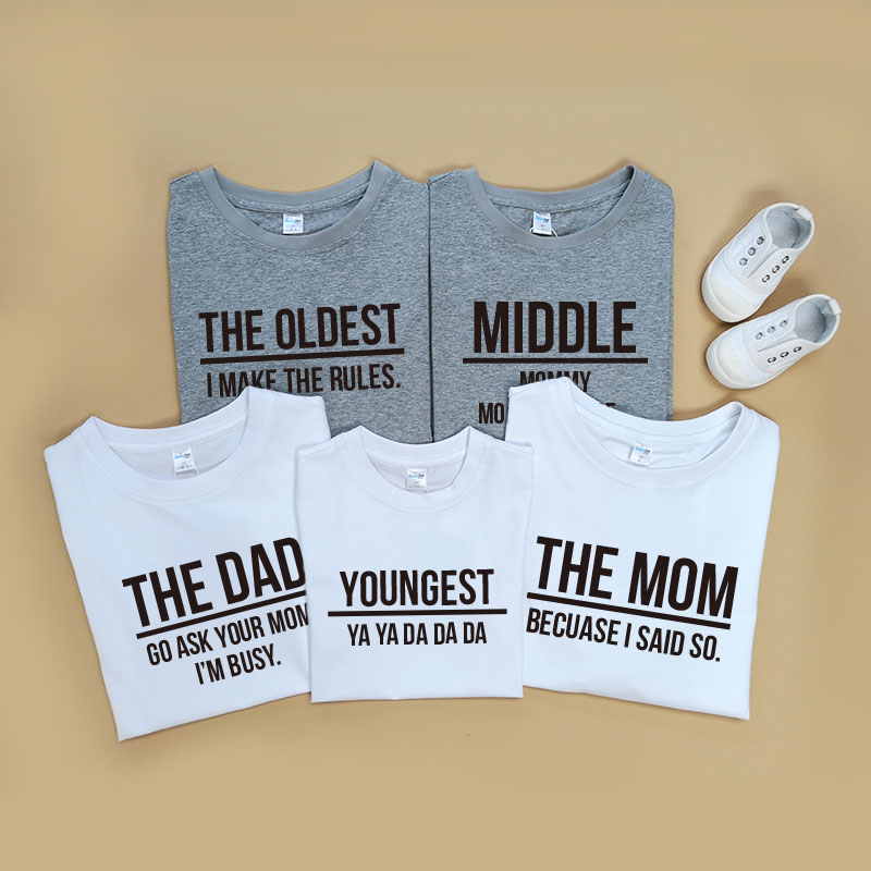 家庭自由文字設計 - 自定家庭親子T-Shirt/嬰兒連身衣