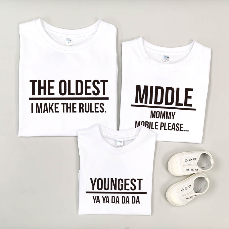 家庭自由文字設計 - 自定家庭親子T-Shirt/嬰兒連身衣