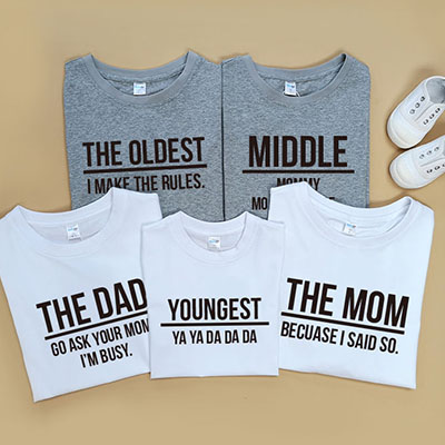 Bespoke Family Custom Text - Family / Adults / Kids T-Shirts / Baby Bodysuits