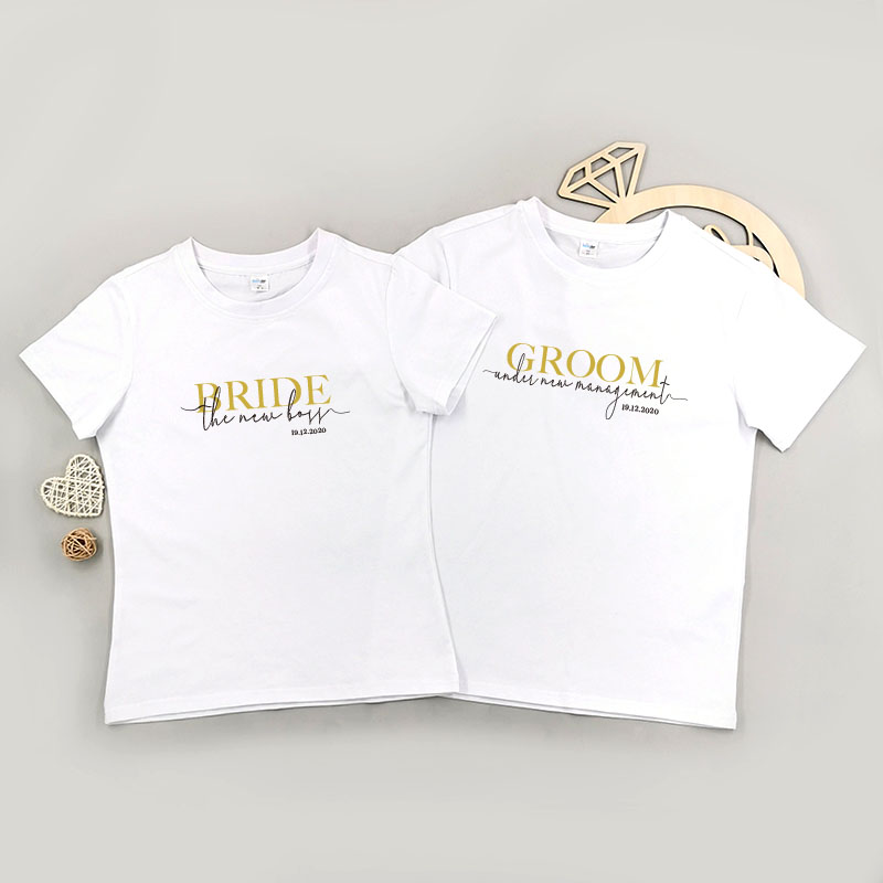 Groom & Bride 1 - 情侶/男裝/女裝圓領T-Shirt