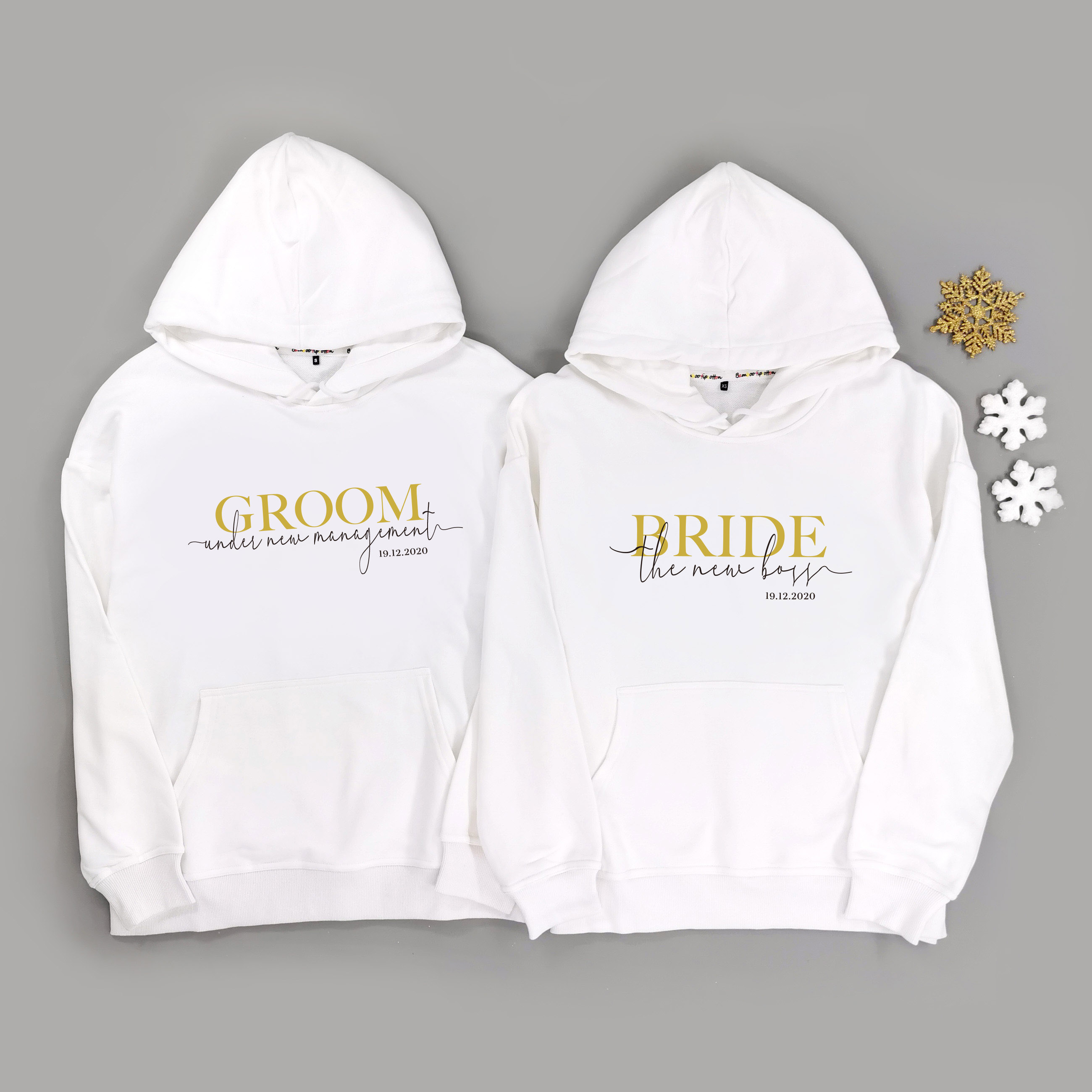 Groom & Bride 1 - 情侶帶帽衛衣/圓領衛衣