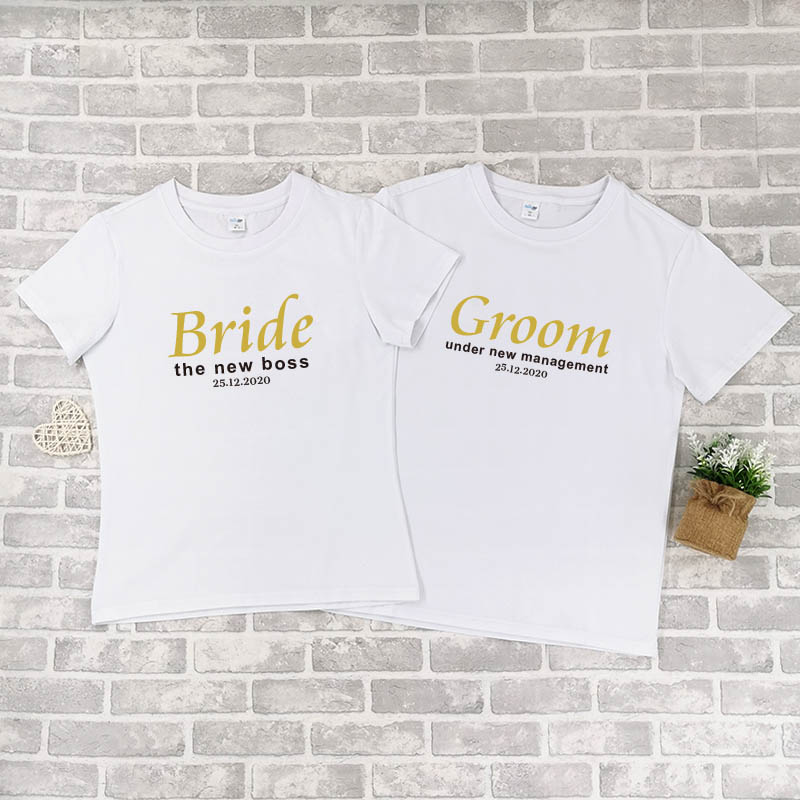Groom & Bride 2 - 情侶/男裝/女裝圓領T-Shirt