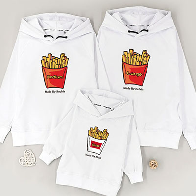Bespoke French fries - Family /Kids Hooded Pullover Hoodies / Crew-neck Sweater / Bodysuits