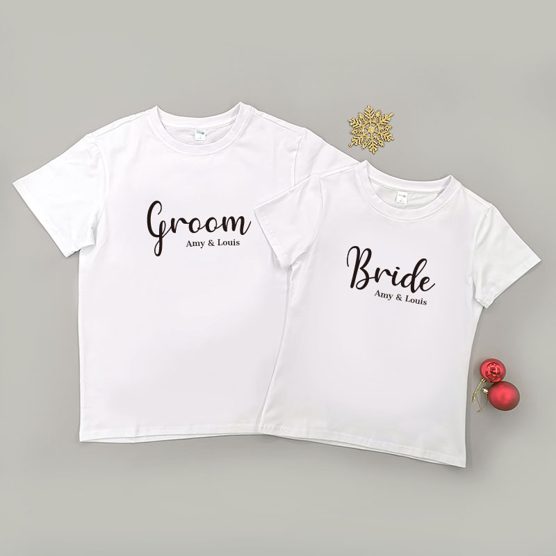 Groom & Bride 4 - 情侶/男裝/女裝圓領T-Shirt
