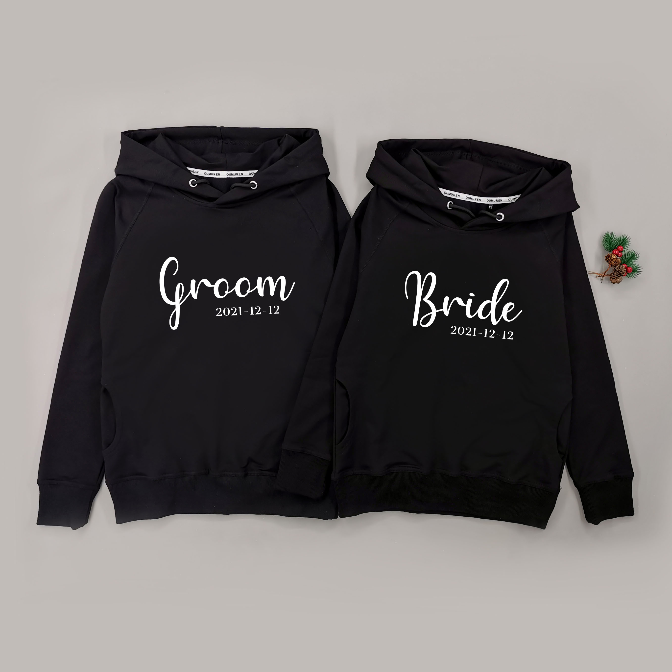 Groom & Bride 4 - 情侶帶帽衛衣/圓領衛衣