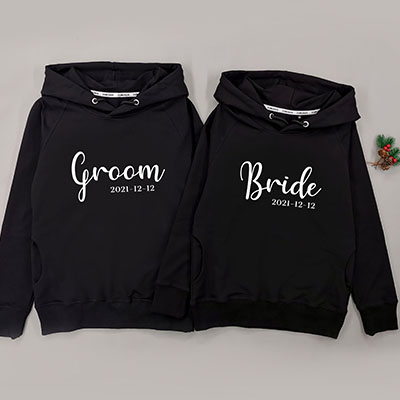Bespoke Groom & Bride 4 - Couple Hooded Pullover Hoodies / Crew-neck Sweater