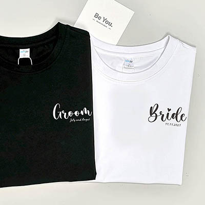 Bespoke Groom & Bride Chest Logo - Couple / Men / Women T-Shirts