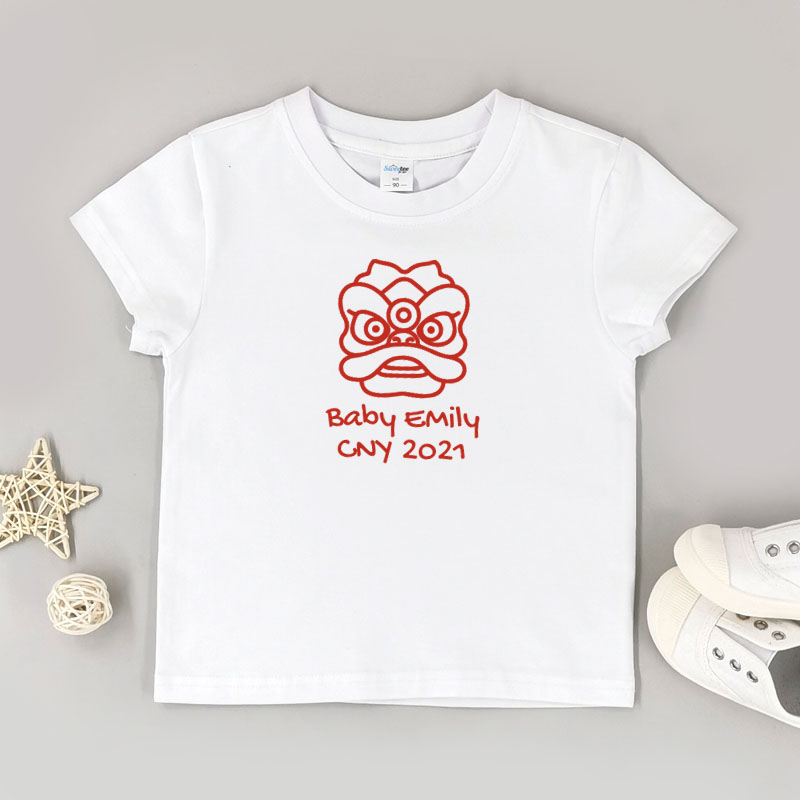 金色中國風舞獅設計 - 自訂童裝/小童T-Shirt