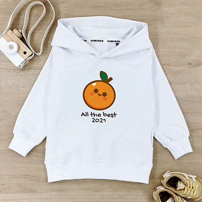 Bespoke Chinese Color Orange - Kids / Toddler - Hooded Pullover Hoodies / Crew-neck Sweater