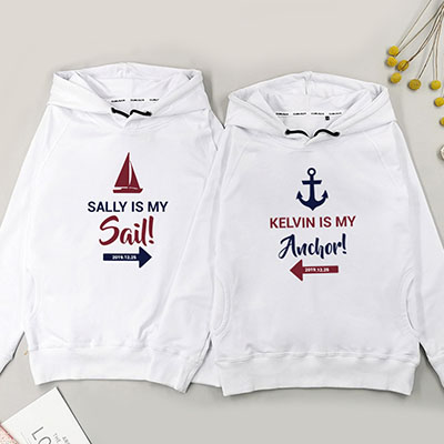 Bespoke My sail my anchor - Couple Hooded Pullover Hoodies / Crew-neck Sweater