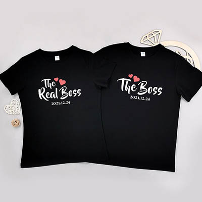 Bespoke The Real Boss Valentines Day - Couple / Men / Women T-Shirts