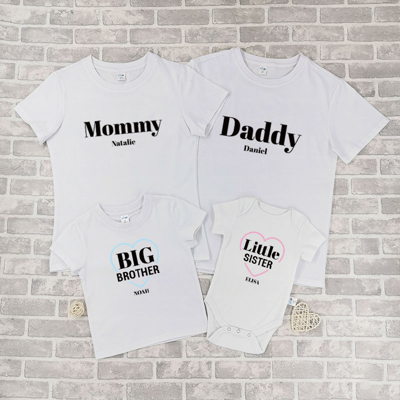 心心一家 - 自訂家庭親子T-Shirt/嬰兒連身衣