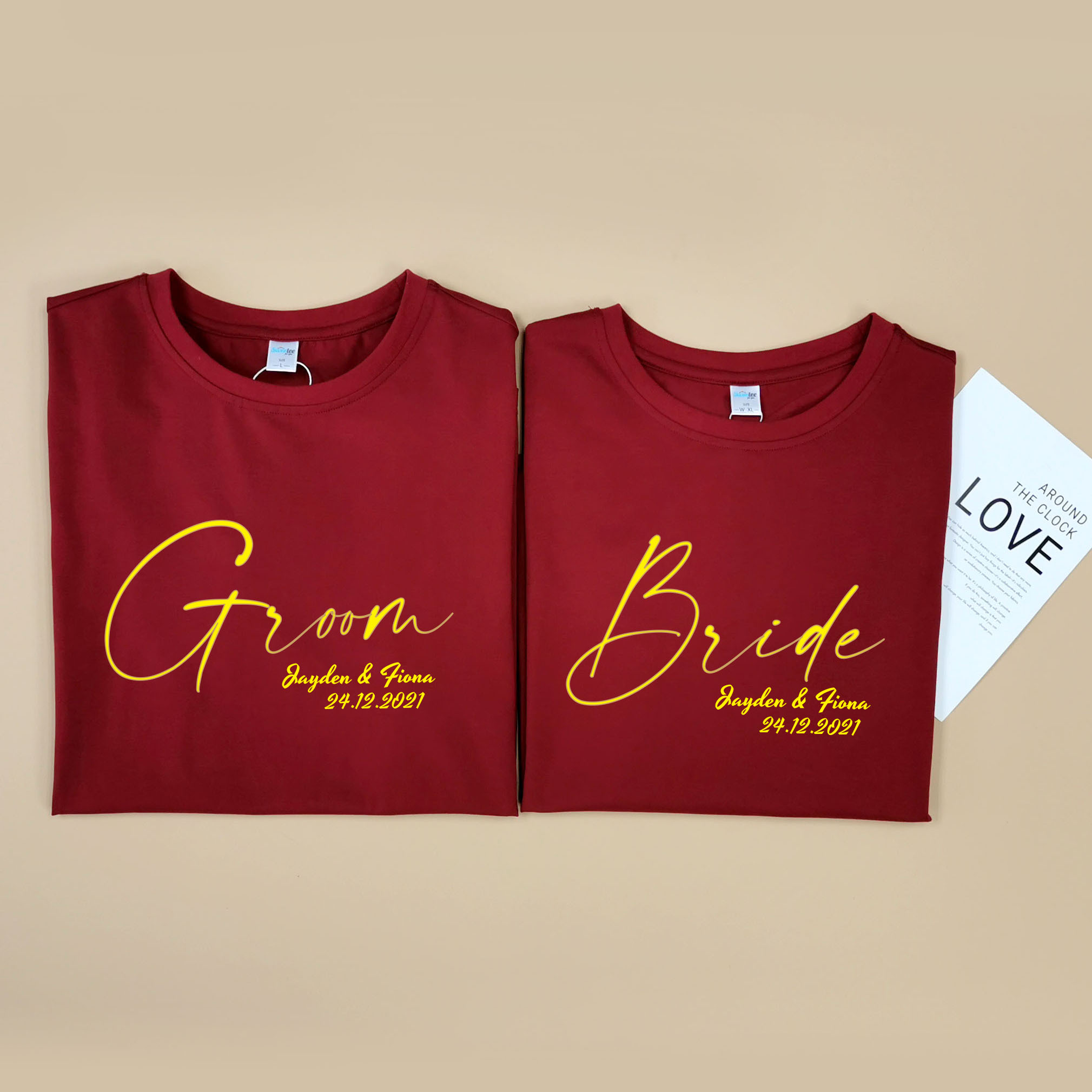 Groom & Bride 5 - 情侶/男裝/女裝圓領T-Shirt