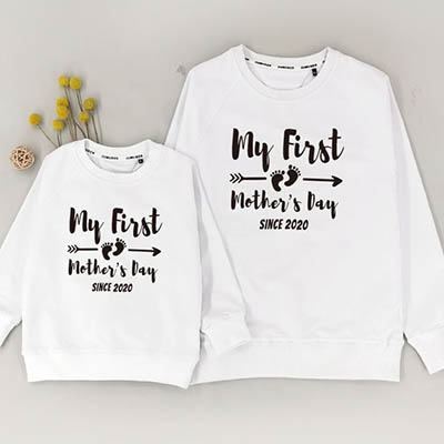 Bespoke My First Mothers Day - Family /Kids Hooded Pullover Hoodies / Crew-neck Sweater / Bodysuits