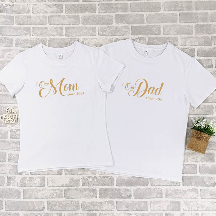 父母親設計1 - 自定家庭親子T-Shirt/嬰兒連身衣