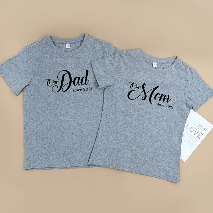 父母親設計1 - 自定家庭親子T-Shirt/嬰兒連身衣
