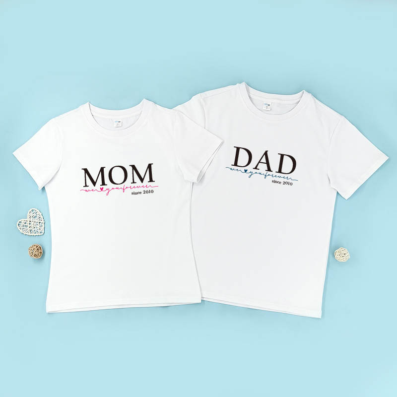 父母親設計2 - 自定家庭親子T-Shirt/嬰兒連身衣