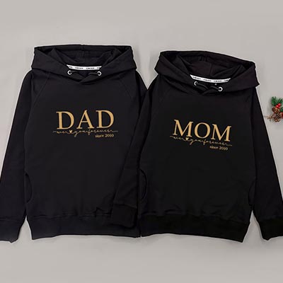 Bespoke Mom & Dad Design 2 - Family /Kids Hooded Pullover Hoodies / Crew-neck Sweater / Bodysuits
