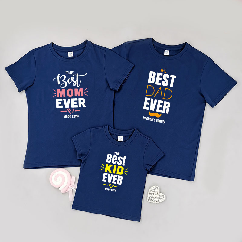 最佳爸爸媽媽4 - 自定家庭親子T-Shirt/嬰兒連身衣
