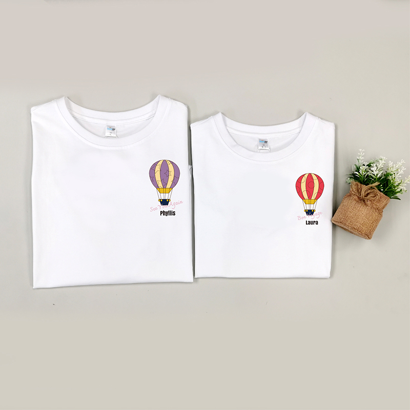 一路順風的熱氣球 - 情侶/男裝/女裝圓領T-Shirt