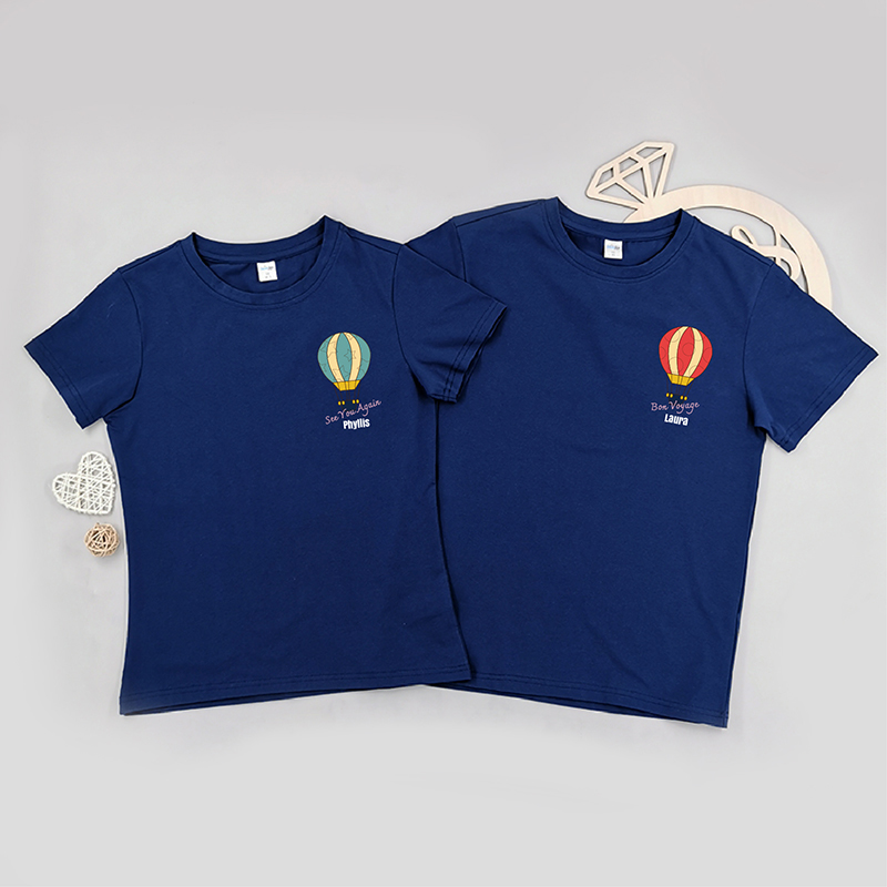 一路順風的熱氣球 - 情侶/男裝/女裝圓領T-Shirt