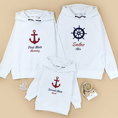 Bespoke Sailor - Family /Kids Hooded Pullover Hoodies / Crew-neck Sweater / Bodysuits