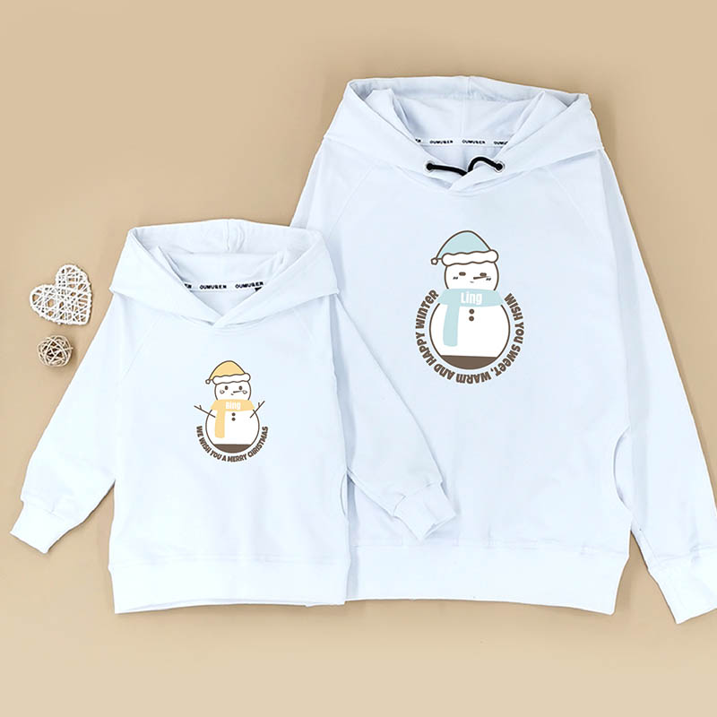 聖誕雪人 - 自定家庭親子T-Shirt/嬰兒連身衣