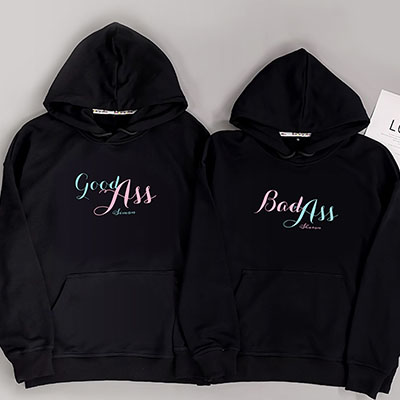 Bespoke Good Or Bad Ass - Hooded Couple Hooded Pullover Hoodies / Crew-neck Sweater