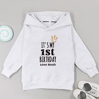 Bespoke My 1st birthday - Kids / Toddler - Hooded Pullover Hoodies / Crew-neck Sweater